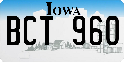 IA license plate BCT960