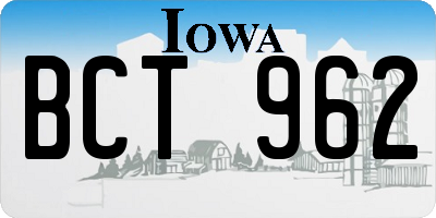 IA license plate BCT962