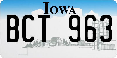 IA license plate BCT963