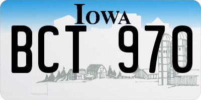 IA license plate BCT970
