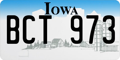 IA license plate BCT973