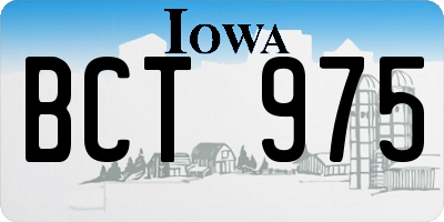 IA license plate BCT975