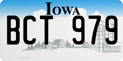 IA license plate BCT979