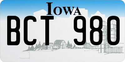 IA license plate BCT980