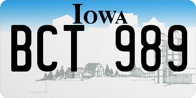 IA license plate BCT989