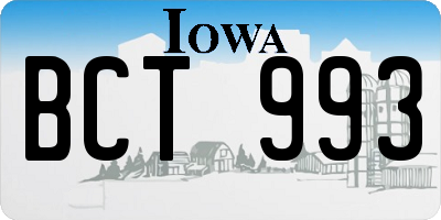 IA license plate BCT993