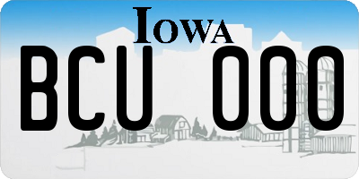 IA license plate BCU000