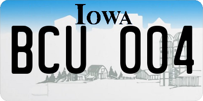 IA license plate BCU004