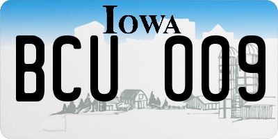 IA license plate BCU009