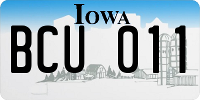IA license plate BCU011
