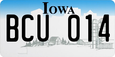 IA license plate BCU014