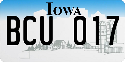 IA license plate BCU017