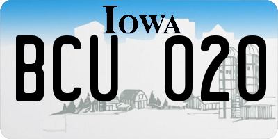 IA license plate BCU020