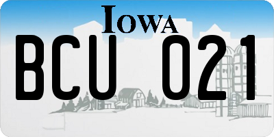 IA license plate BCU021