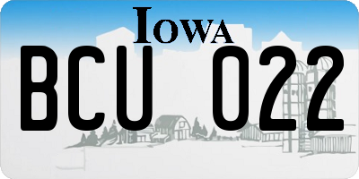 IA license plate BCU022