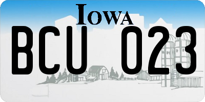 IA license plate BCU023