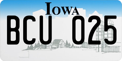 IA license plate BCU025