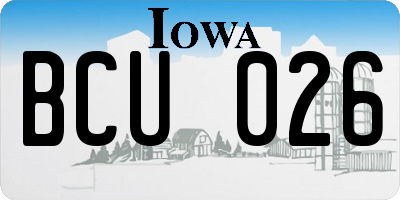IA license plate BCU026