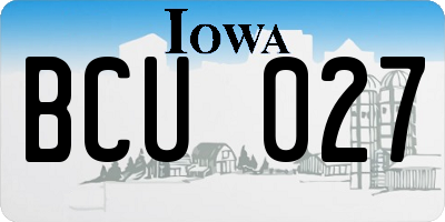 IA license plate BCU027
