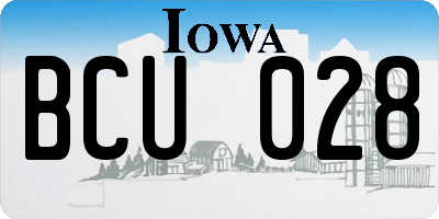 IA license plate BCU028
