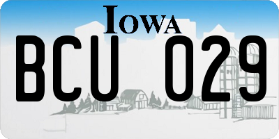 IA license plate BCU029