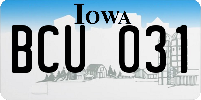 IA license plate BCU031
