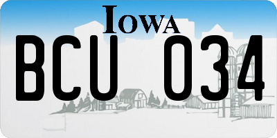 IA license plate BCU034