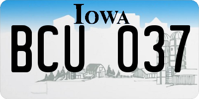 IA license plate BCU037