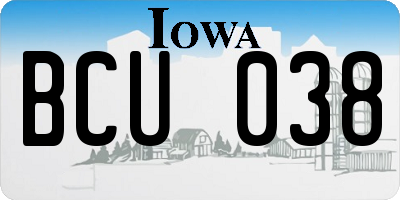 IA license plate BCU038