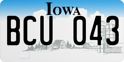 IA license plate BCU043