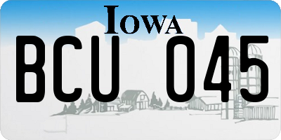 IA license plate BCU045