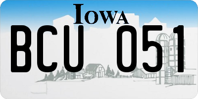 IA license plate BCU051