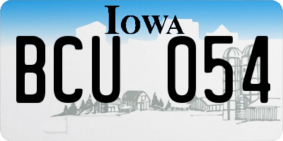 IA license plate BCU054
