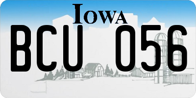 IA license plate BCU056