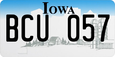 IA license plate BCU057
