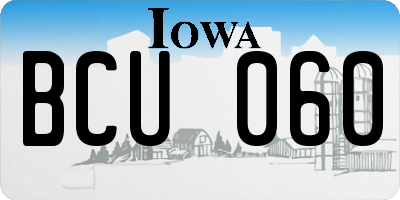 IA license plate BCU060