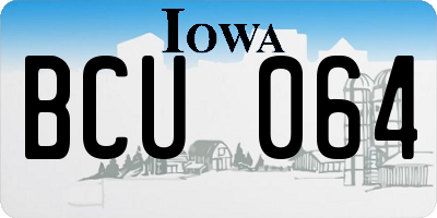 IA license plate BCU064