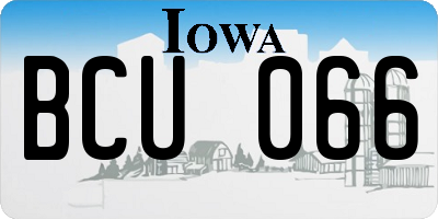 IA license plate BCU066