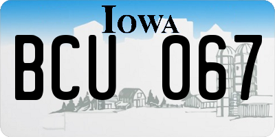 IA license plate BCU067