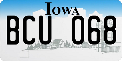 IA license plate BCU068