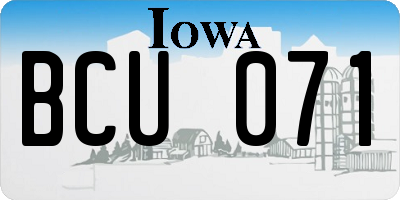 IA license plate BCU071