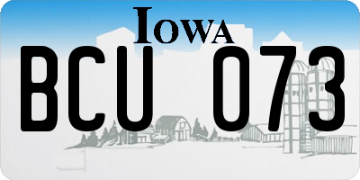IA license plate BCU073