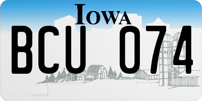 IA license plate BCU074