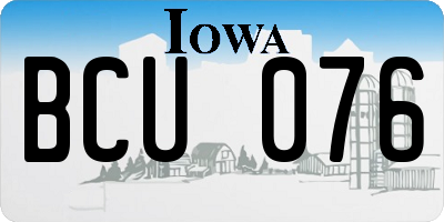 IA license plate BCU076