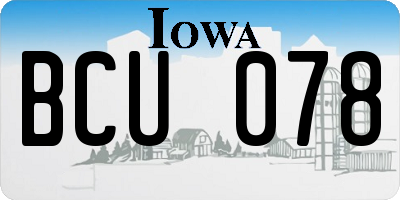 IA license plate BCU078