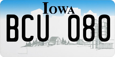 IA license plate BCU080