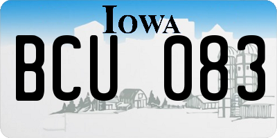 IA license plate BCU083