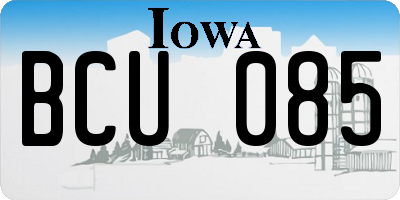 IA license plate BCU085