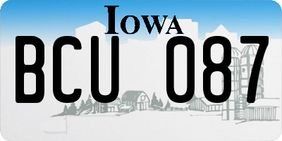 IA license plate BCU087