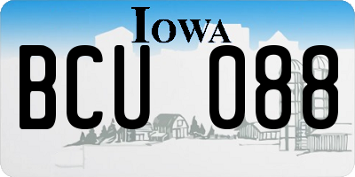 IA license plate BCU088